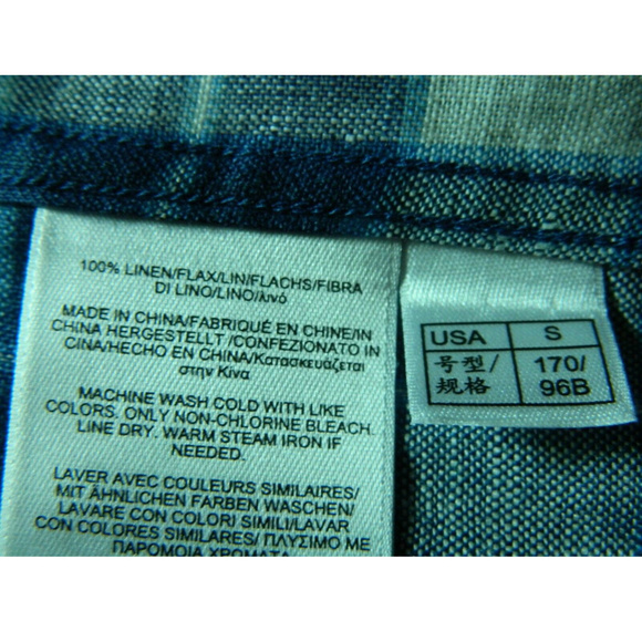 Brooks Brothers Men's Shirt Small Blue White Plaid Irish Linen Madison Style - Picture 8 of 8